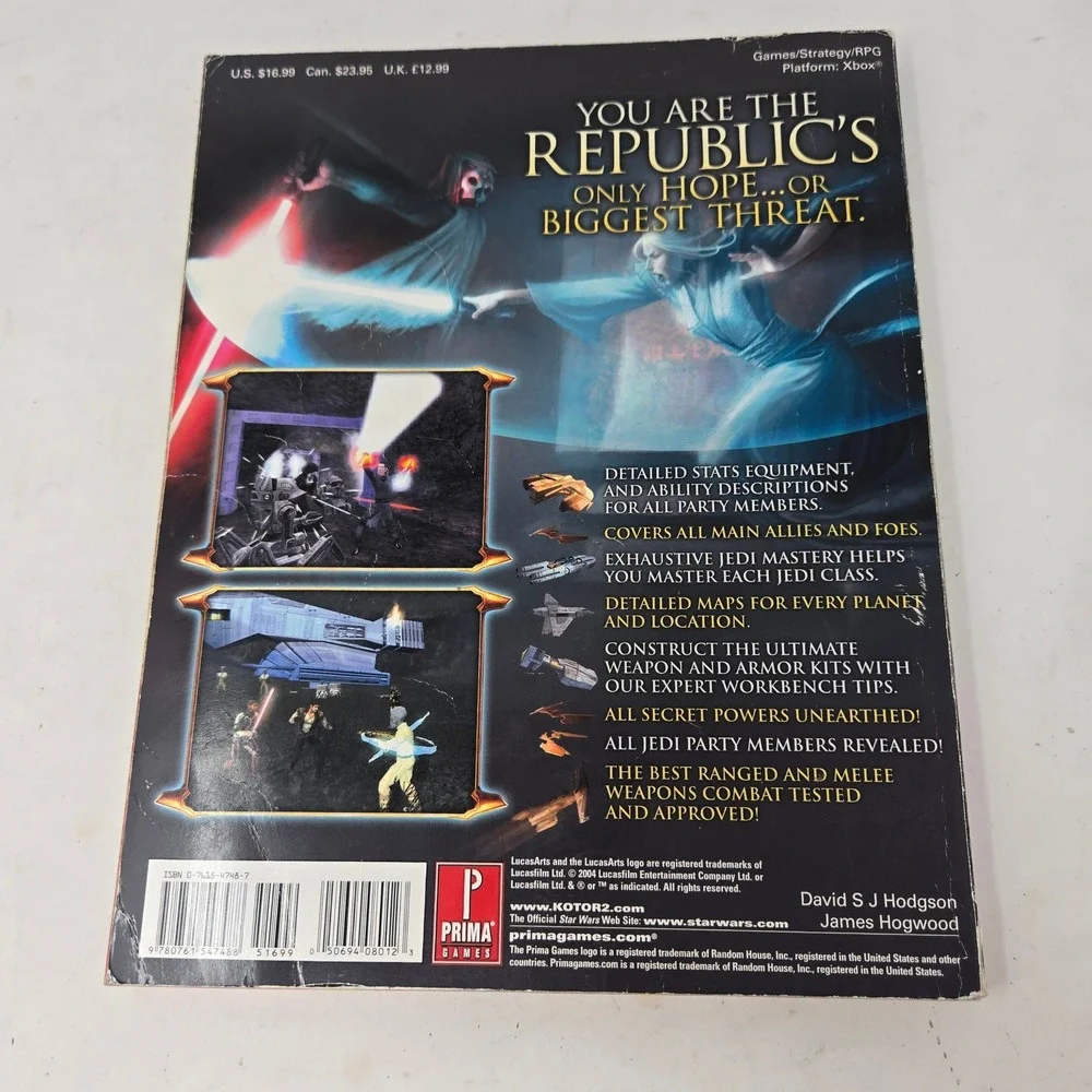 Star Wars Knights of the Old Republic II The Sith Lords Prima Game Guide Xbox